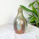 Art Nouveau style carafe in flamed stoneware with blue and brown drips