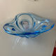 Large light blue Murano fruit bowl