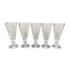 5 antique Caton-style champagne flutes in glass or crystal