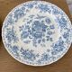 Four old blue plates