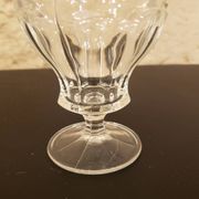 Set of 6 clear glass stemmed glasses