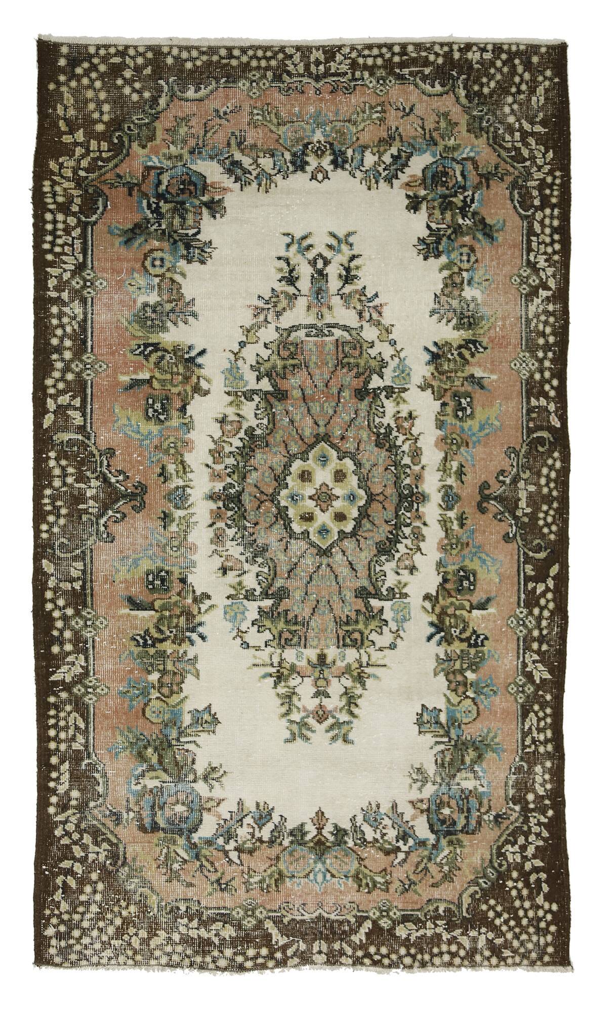 Turkish Anatolian Handmade Vintage Area Rug 212 cm x 125 cm