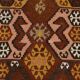 Tapis Kilim couleur terre cuite 212x438Cm, tapis en laine tissé à la main, tapis Oushak
