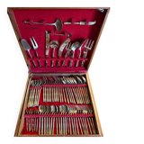 1960s bamboo brass cutlery set