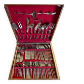 1960s bamboo brass cutlery set