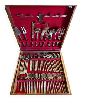 1960s bamboo brass cutlery set