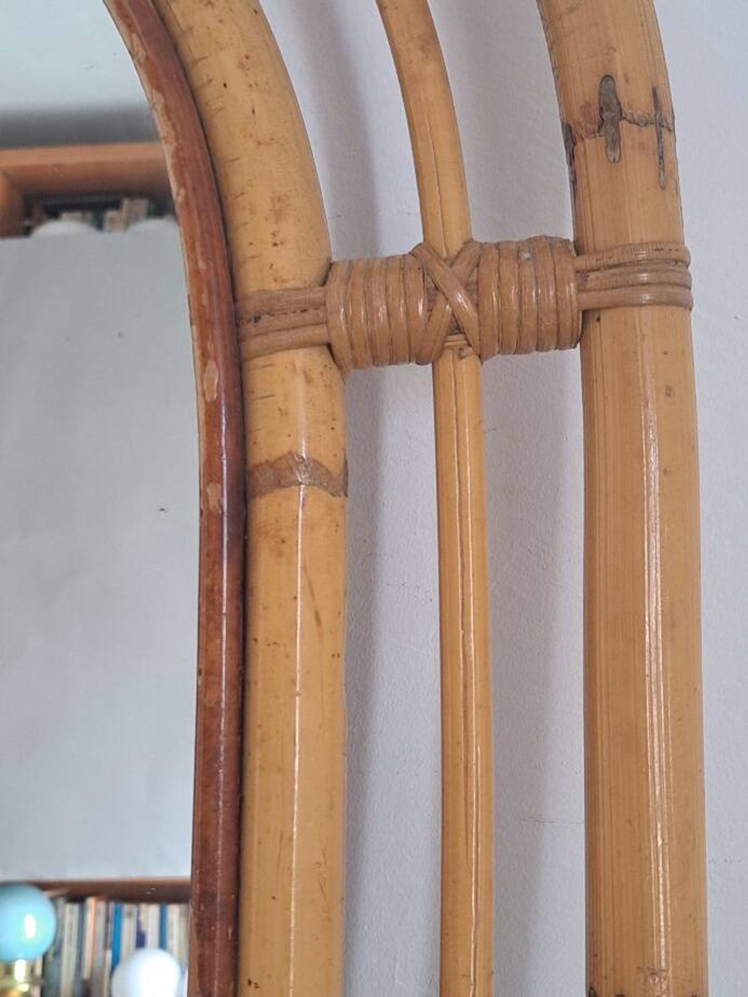 Vintage bamboo mirror