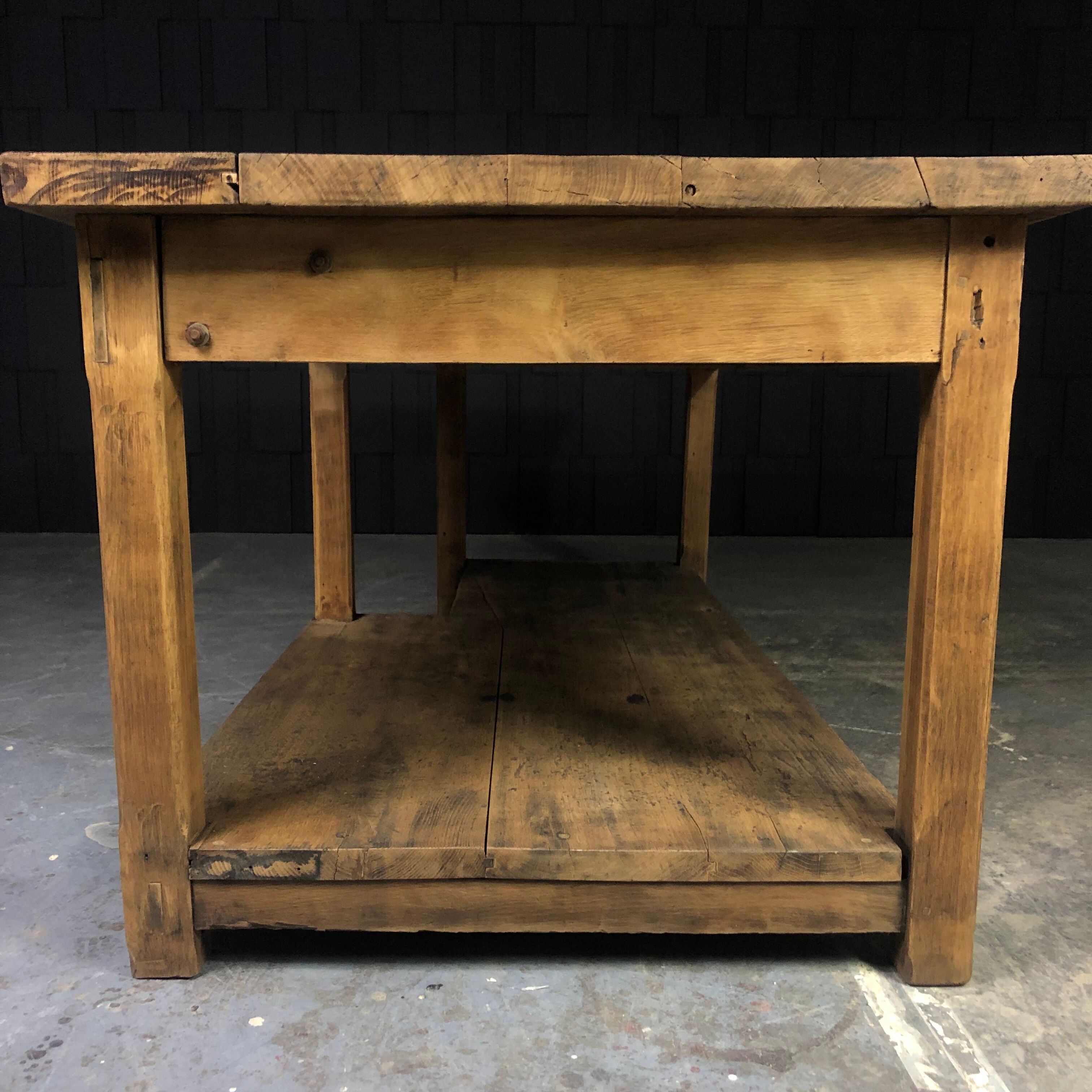 Old oak workshop table