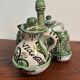 Punter cracked ceramic salt and pepper set, oil and vinegar set