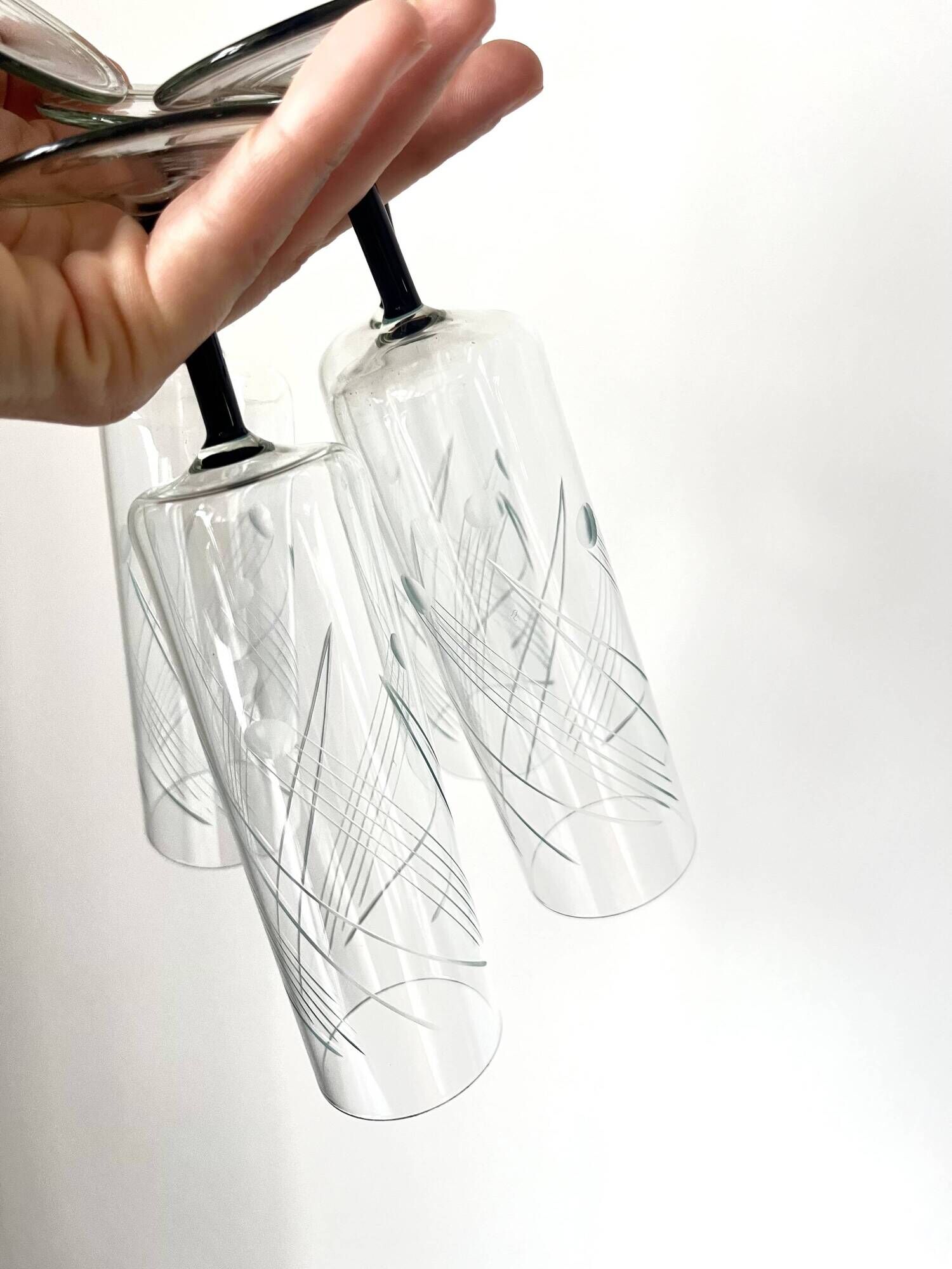 Set of 6 Art Deco Glasses – Vintage Champagne Cocktail Glasses