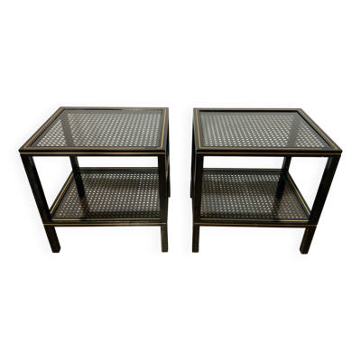 Paire de tables d’appoint vintage 70 Pierre Vandel