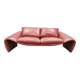 Italian Red Leather Sofa by Divanotti, Postmodern, 1990s