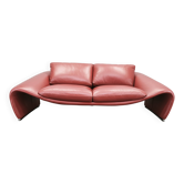 Canapé postmoderne italien en cuir rouge par Divanotti, années 1990