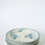 Set of 6 dessert plates in Terre de Fer, Royat model, 19th century
