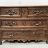 Louis XIV style chest of drawers in solid oak, 18th century