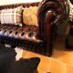 Canapé Chesterfield en cuis marron foncé