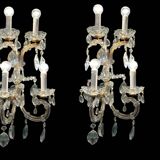 Large Maria Teresa Crystal Sconces Set of 2 1970’s