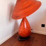 Sculptural lamp in terracotta ceramic