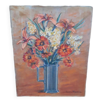 Painting painting bouquet of flowers