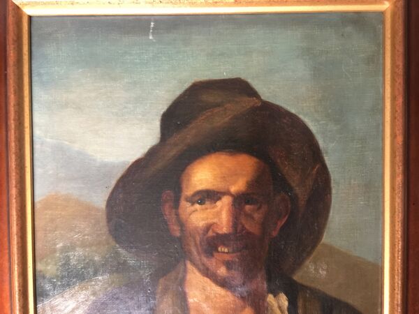 Mendiant espagnol au bol'' huile sur toile XIXe