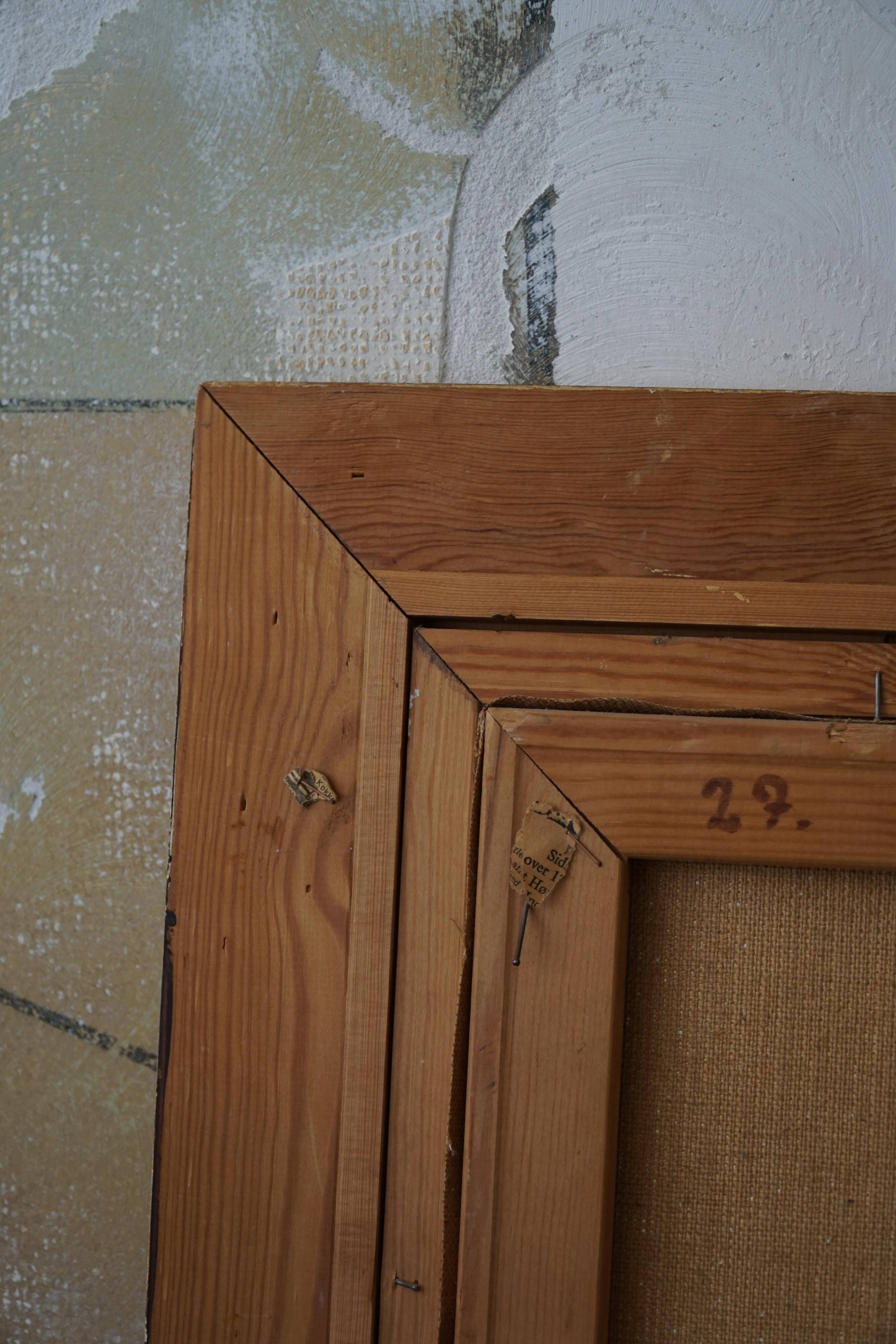 Oil painting by Jørgen Sejersen, Mid-century Modernism, 1960s