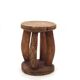 African stool with scarified wooden decoration, 1980s