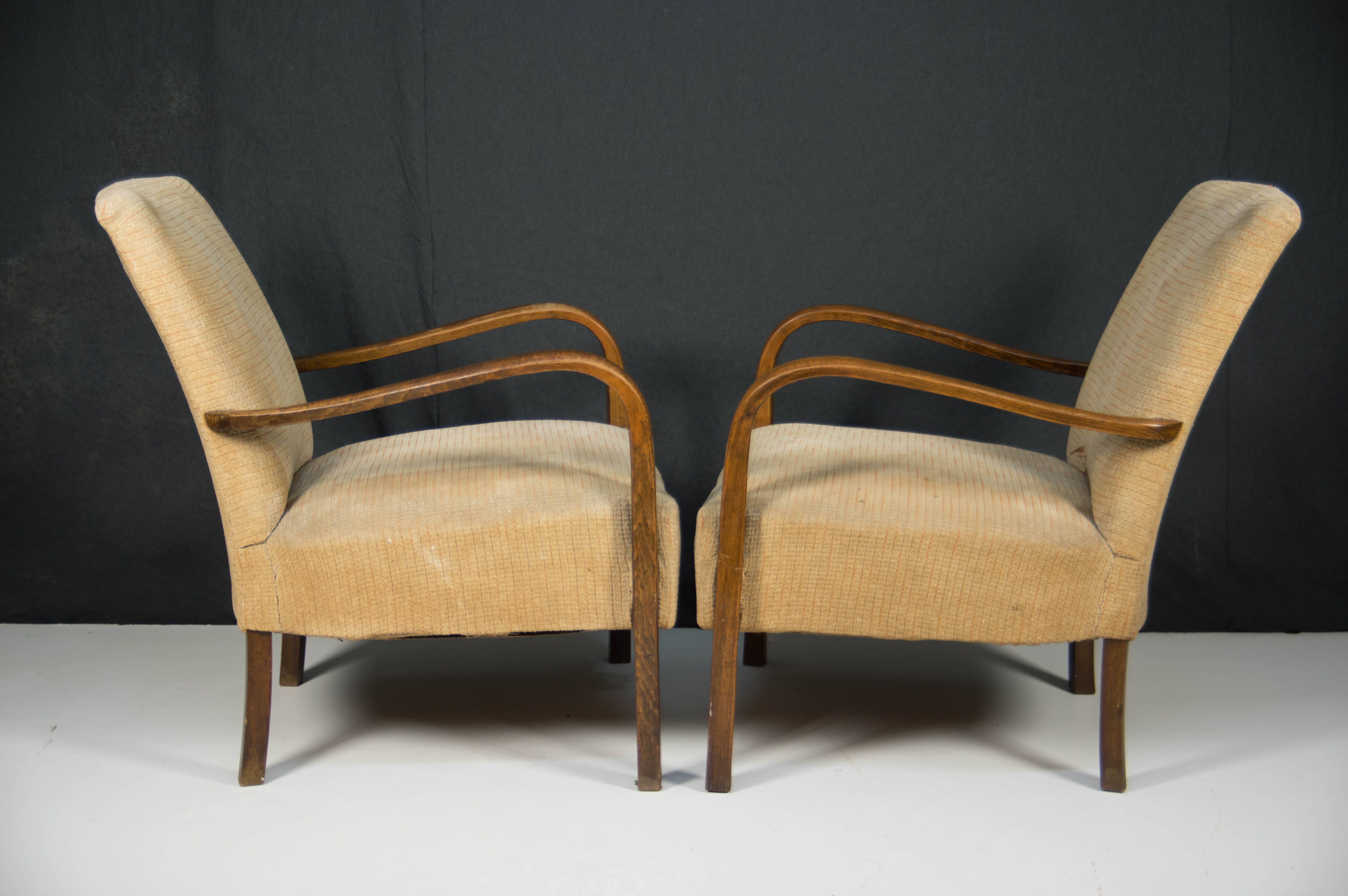 Art Deco Armchairs by Fischel, 1930s, Set of Two