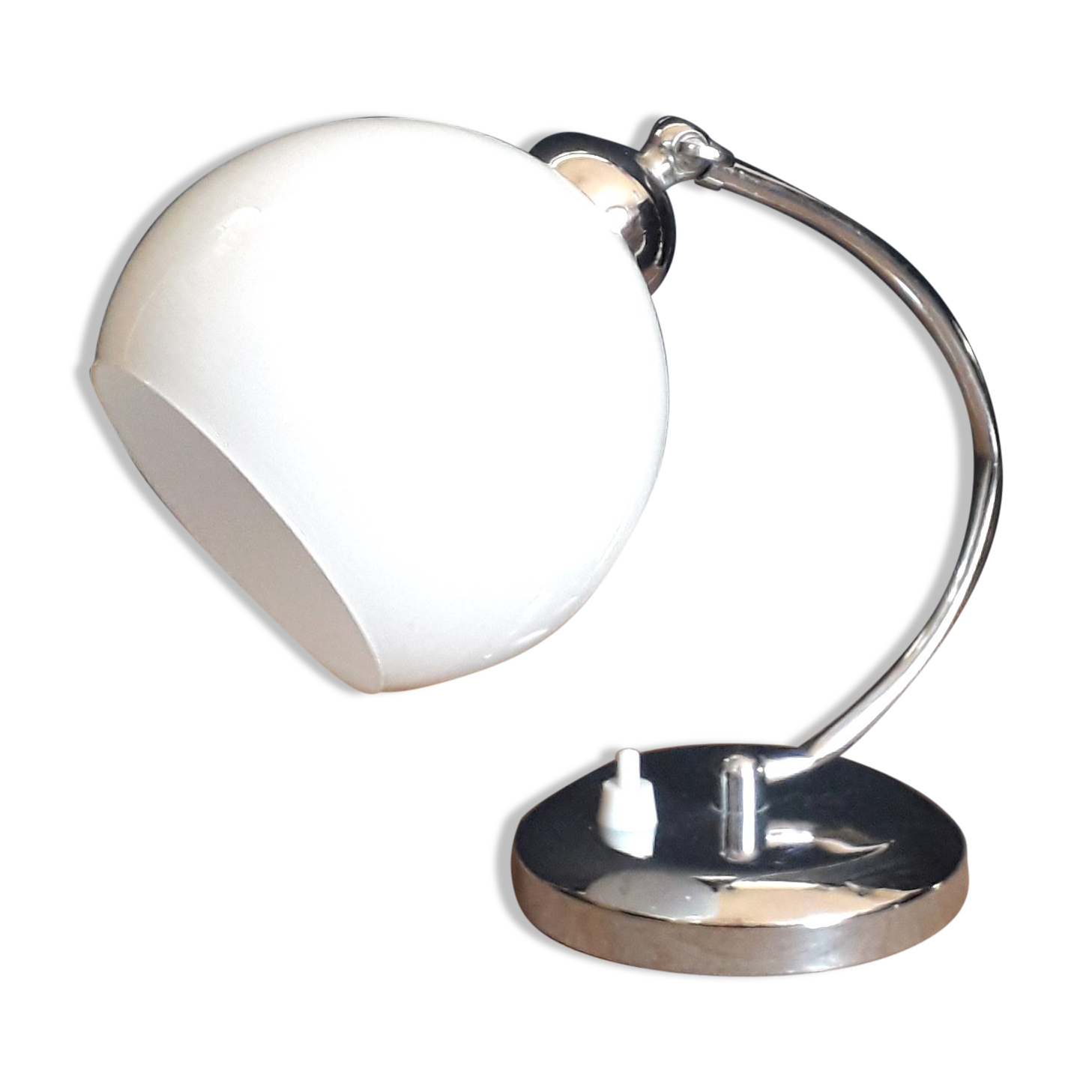 Table lamp / desk - Chrome metal and opaline globe - CIRCA 1950