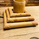 70s bamboo parasol lamps