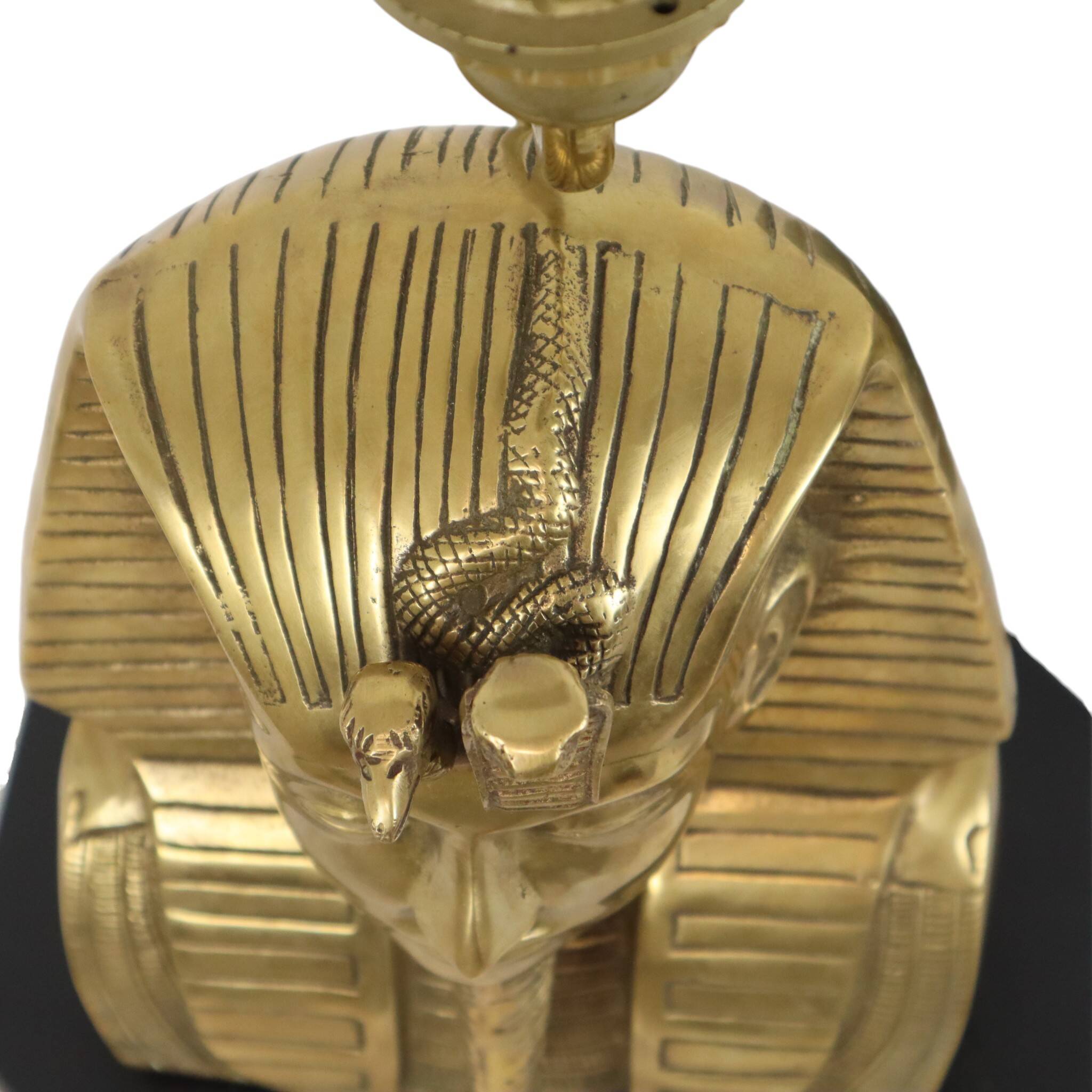 Vintage Brass Pharaoh Table Lamp Hollywood Regency 56cm