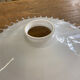 White glass pendant light with ruffled collar