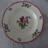 5 hollow plates faience de gien - model lorraine fleurs