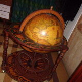 Earth globe bar world map wheels 1970/1980