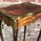 Side table Louis XV style curved in blond mahogany decorated bronze