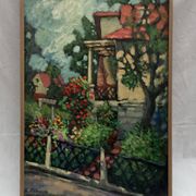 Ancien tableau huile sur toile signé dimension : hauteur - 83 cm- largeur - 58,5cm-