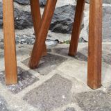 Pair of solid wood tripod stools