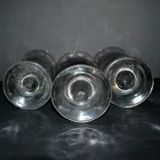 Set of 3 thick blown glass absinthe glasses - Vintage Mazagran