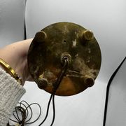 Antique lamp known as a lyre in bronze and marble from the late 19th century.