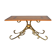 Table low wood and gilded wrought iron style 1940