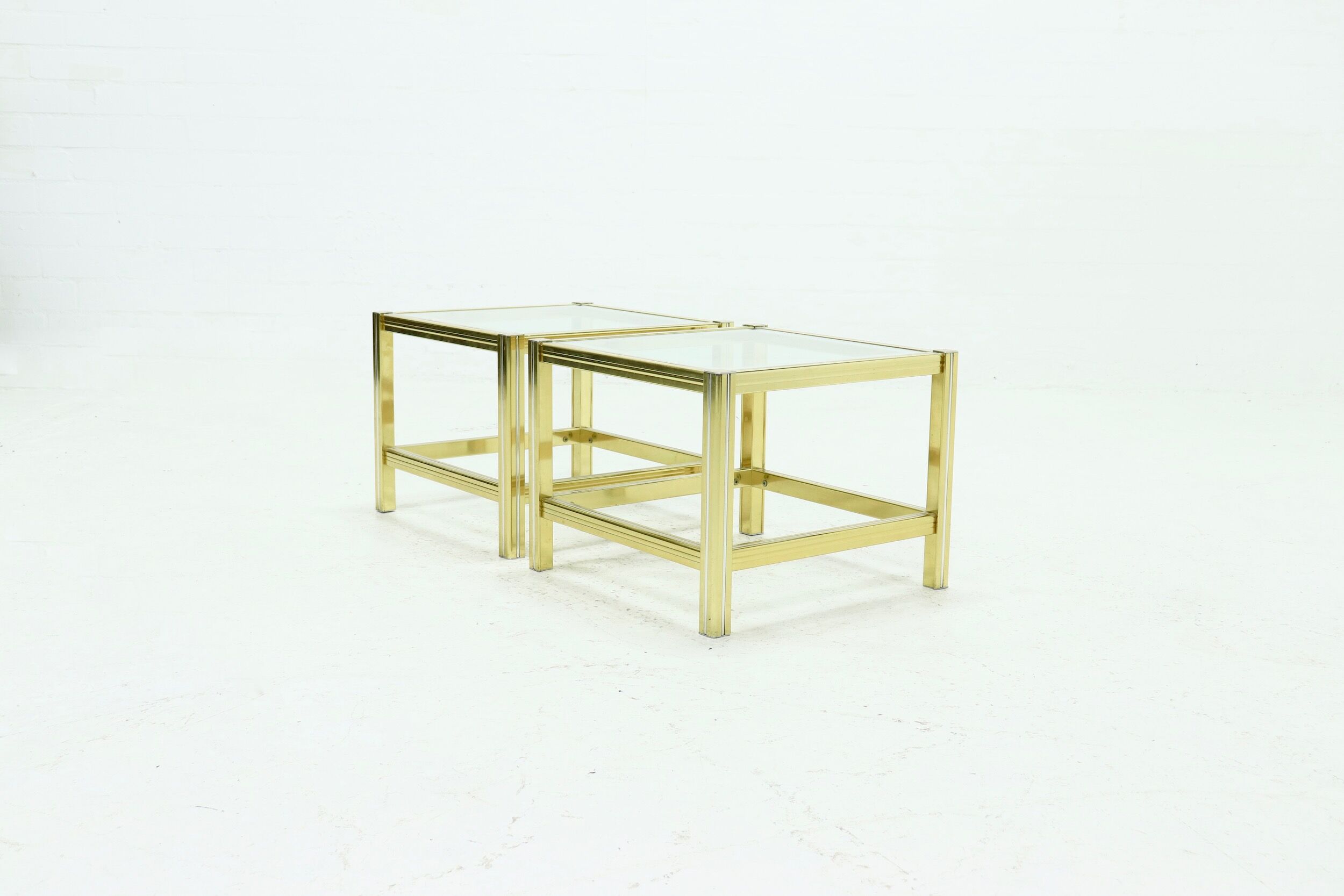 Set of 2 regency style side tables 1970s