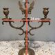 2-arm bronze candlestick, with eagle, 19th century