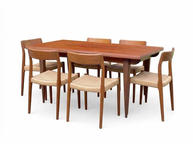 1960s vintage Scandinavian dining table, extendable, rosewood.