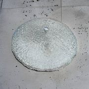 Froozen ice glas wall ceiling lamp D= 50cm 1970s Germany