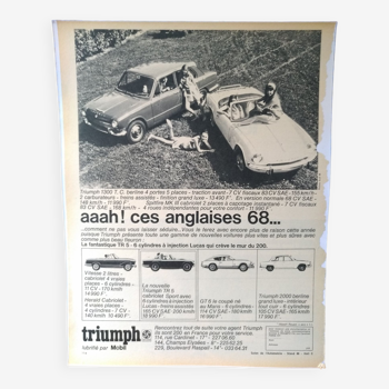 Publicité papier voiture Triumph