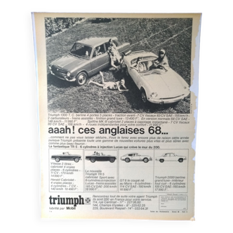 Triumph car paper advertisement