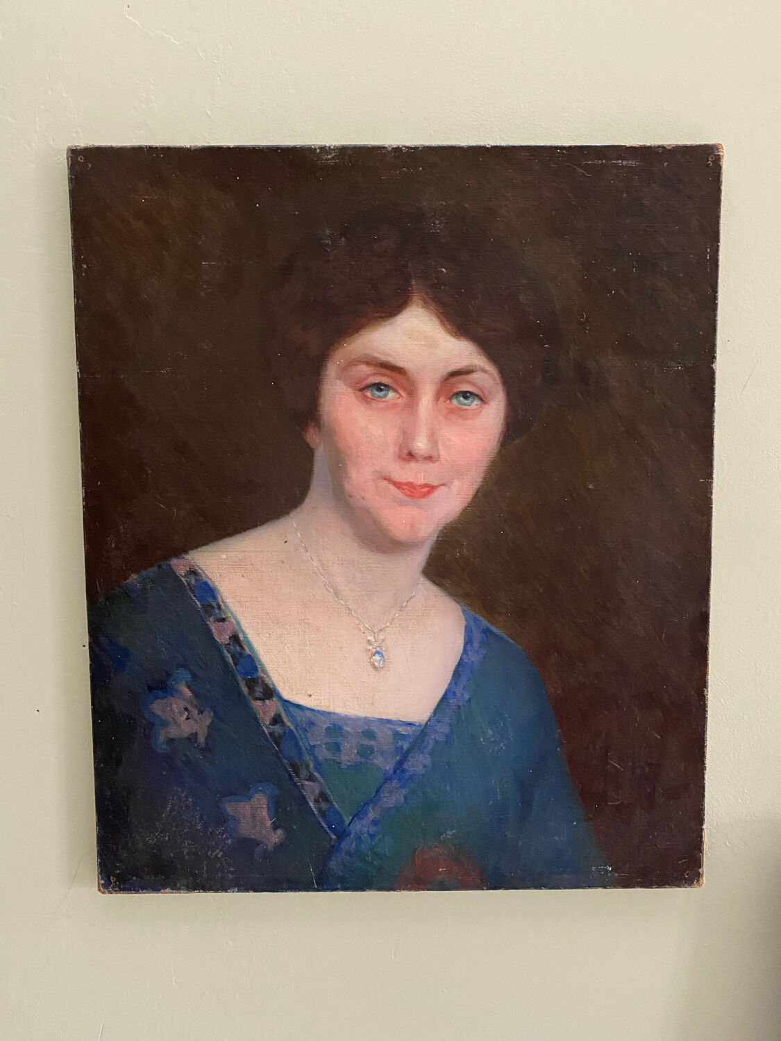 Oil on canvas XIX woman