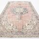 Tapis vintage classique rouge pâle et crème