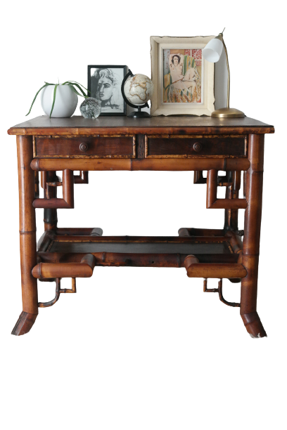 Old colonial style bamboo desk