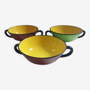 Set of 3earthenware bowls from Henri Boulenger Creil Montereau