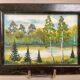 Petit tableau paysage de forêt marbre russe